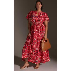 Anthropologie Red Maxi Dress